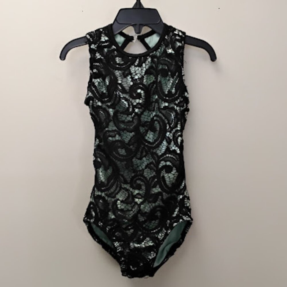 Chelsea B black and green leotard child small
